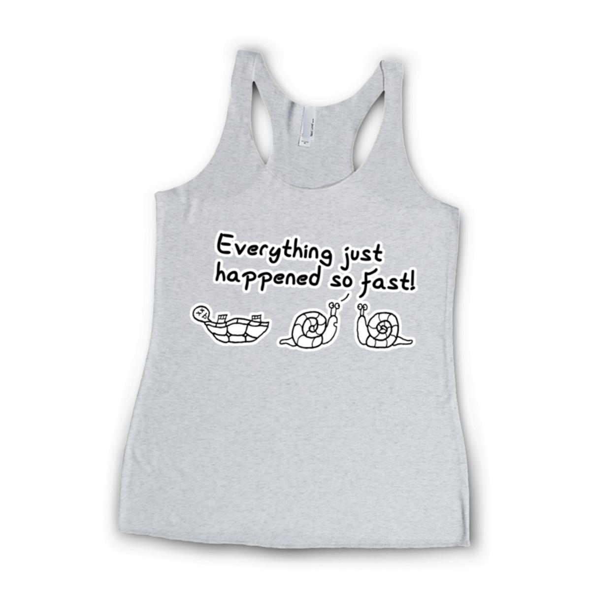 Happened So Fast Ladies' Racerback Tank Extra Small heather-white