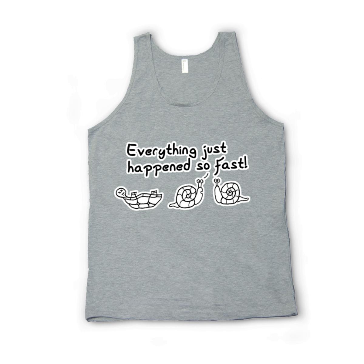 Happened So Fast Unisex Tank Top Small heather-grey
