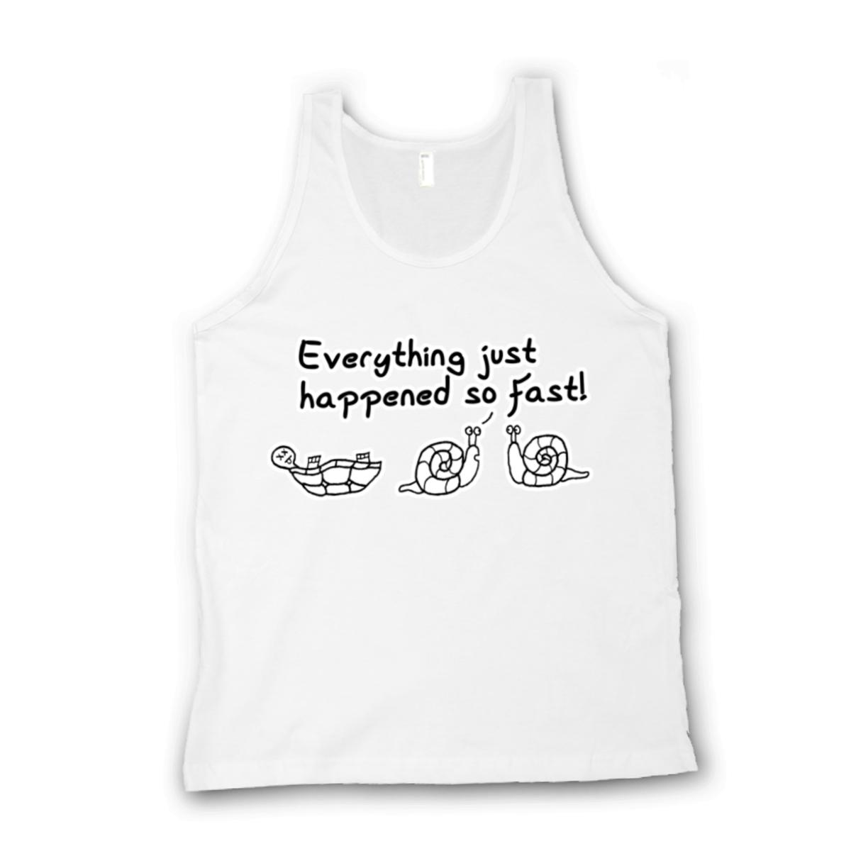 Happened So Fast Unisex Tank Top Small white