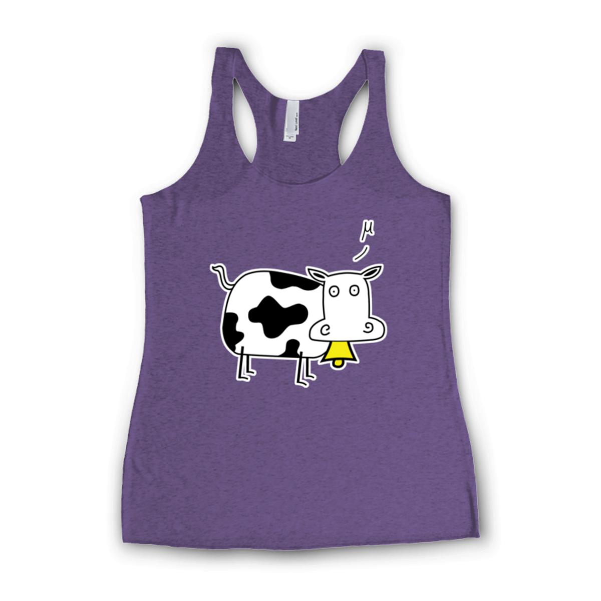 Mu Cow Ladies' Racerback Tank Large purple-rush