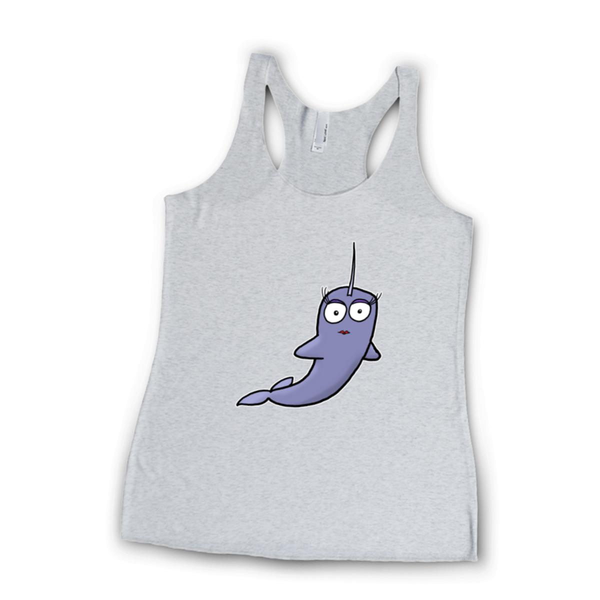 Narwhal Ladies' Racerback Tank Extra Small heather-white