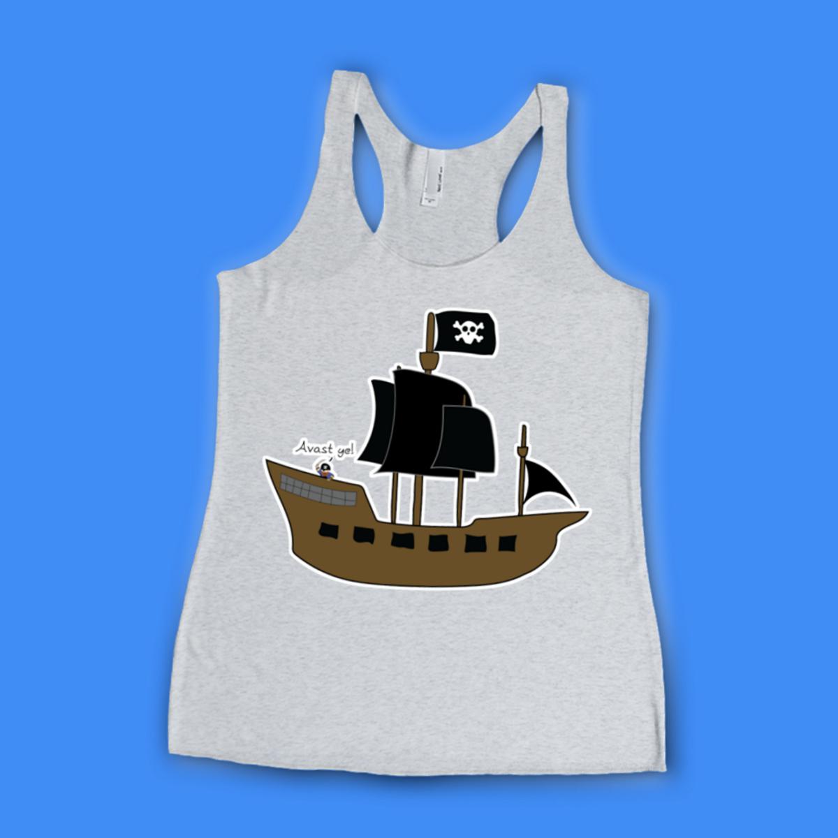 Pirate Ship Ladies' Racerback Tank