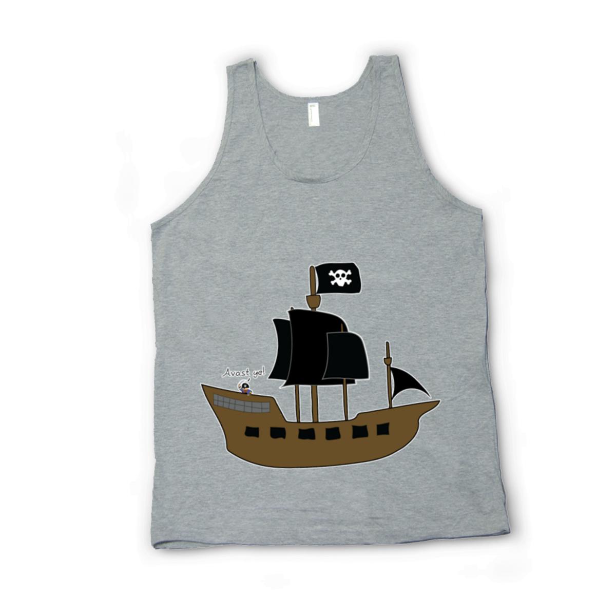 Pirate Ship Unisex Tank Top Extra Small heather-grey