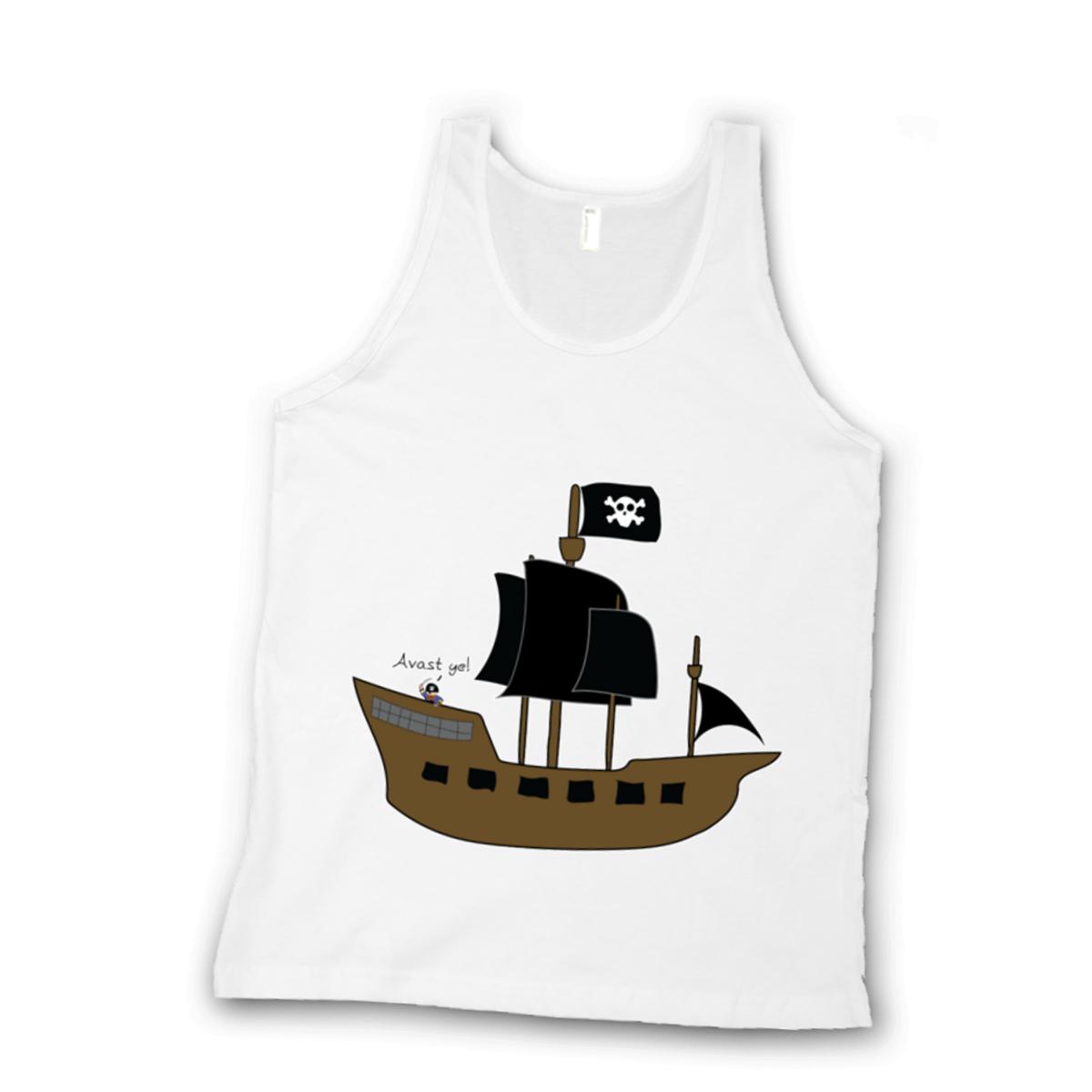 Pirate Ship Unisex Tank Top Extra Small white