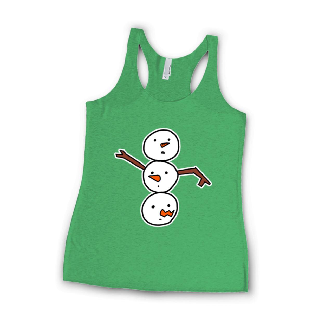 Snowman All Heads Ladies' Racerback Tank Extra Small envy-green