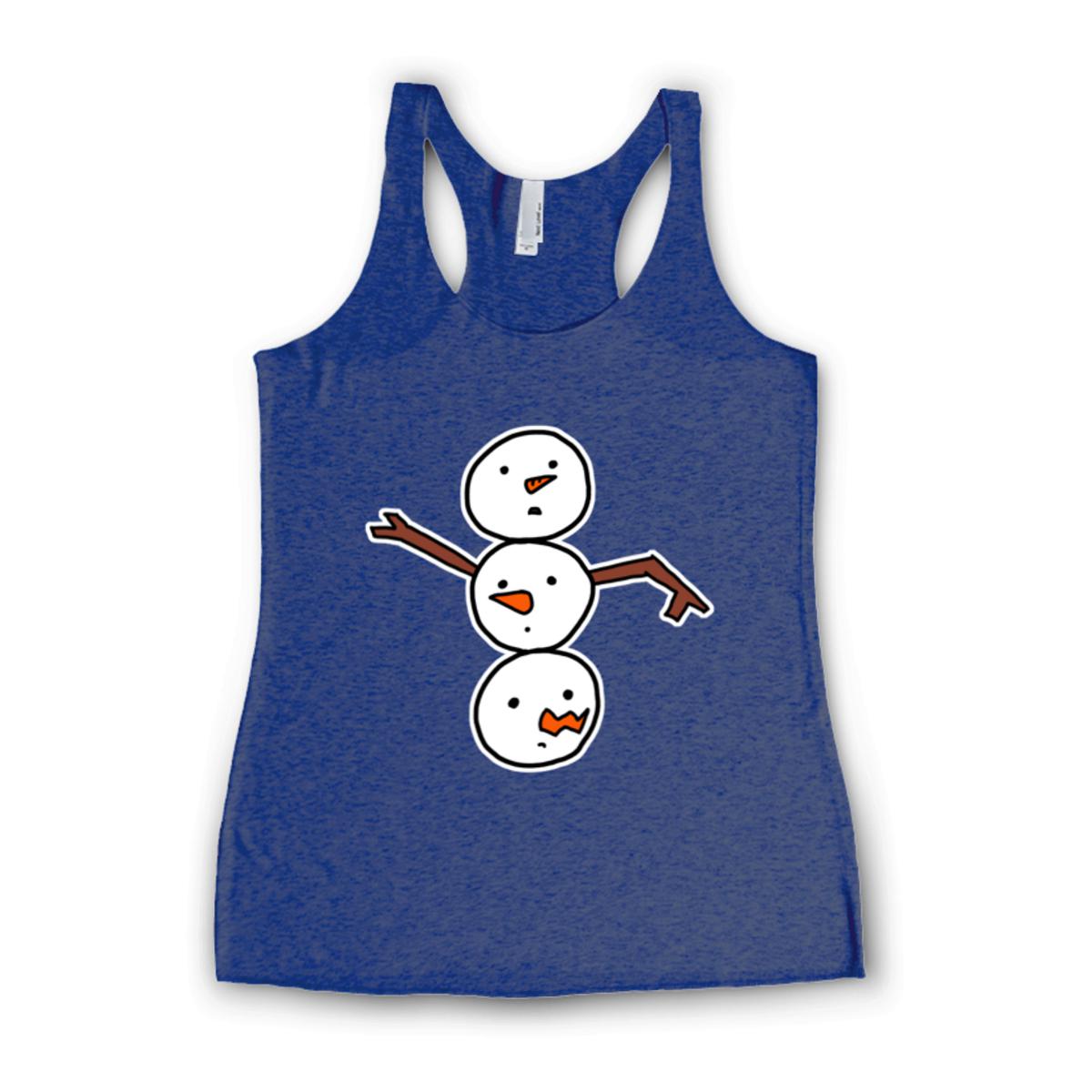 Snowman All Heads Ladies' Racerback Tank Extra Small vintage-royal