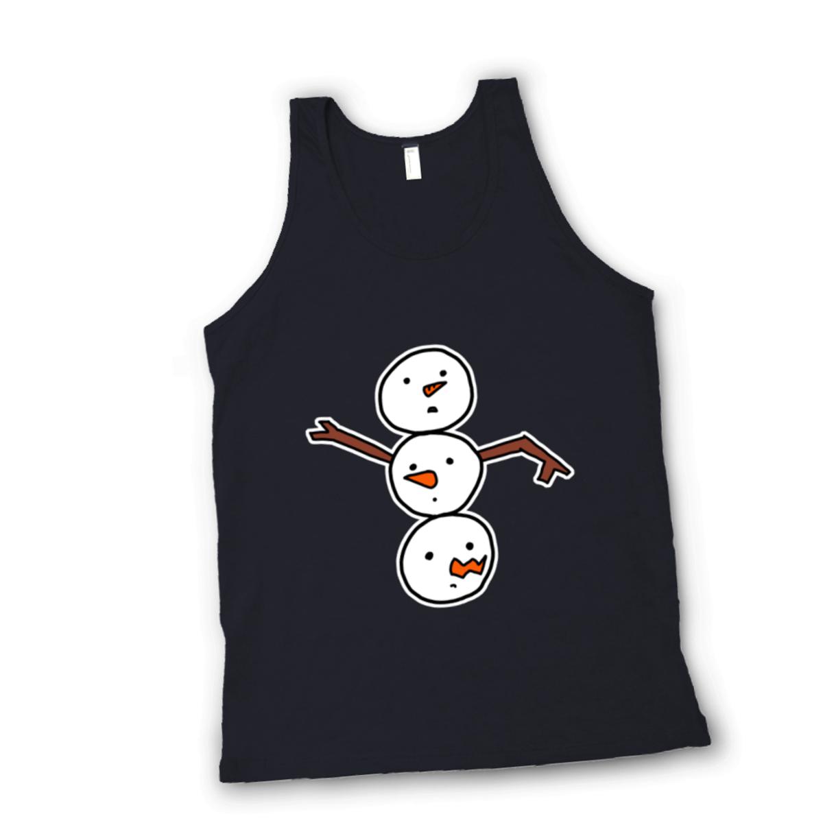 Snowman All Heads Unisex Tank Top Double Extra Large black