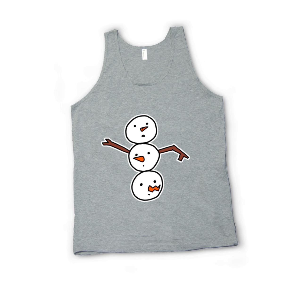 Snowman All Heads Unisex Tank Top Double Extra Large heather-grey