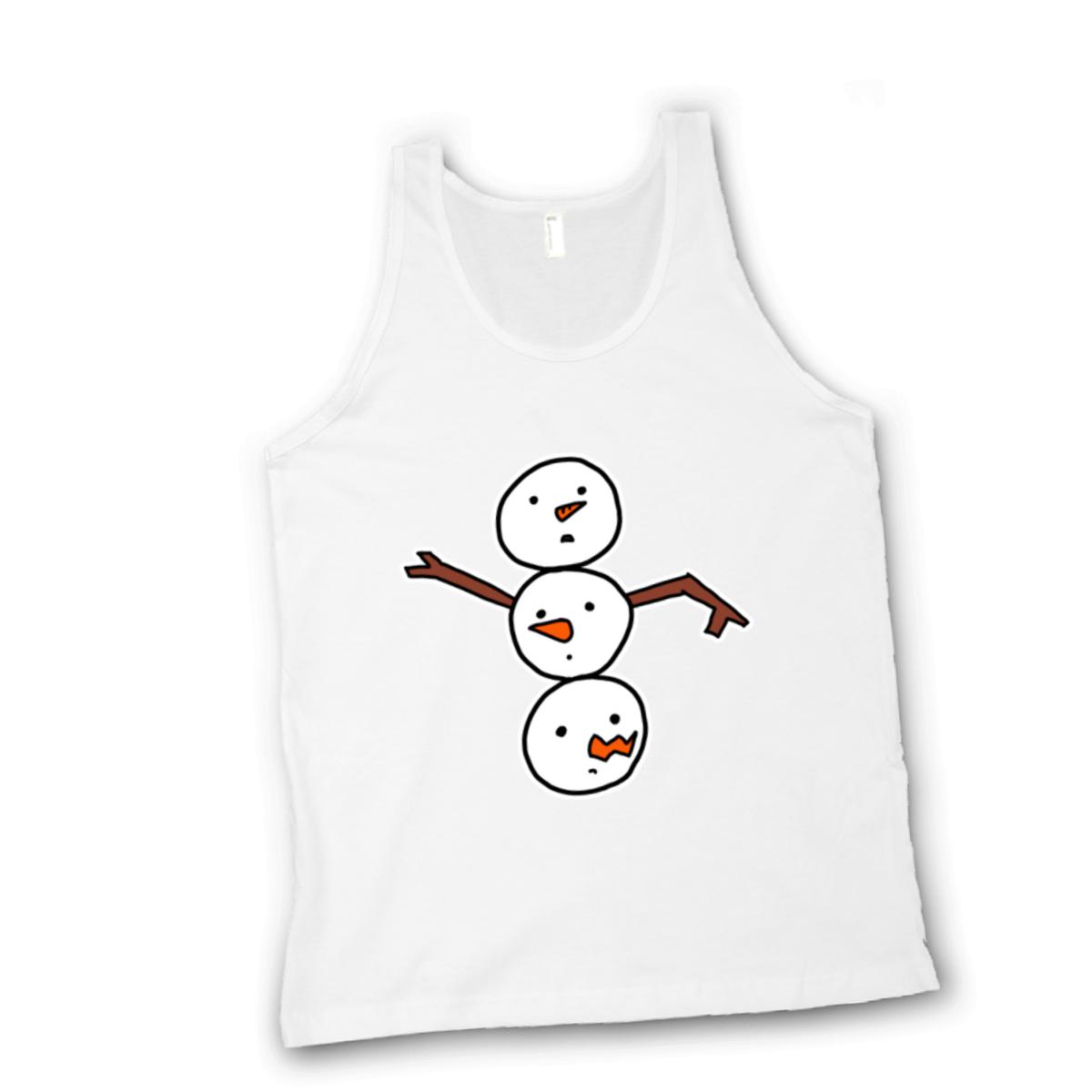 Snowman All Heads Unisex Tank Top Extra Small white