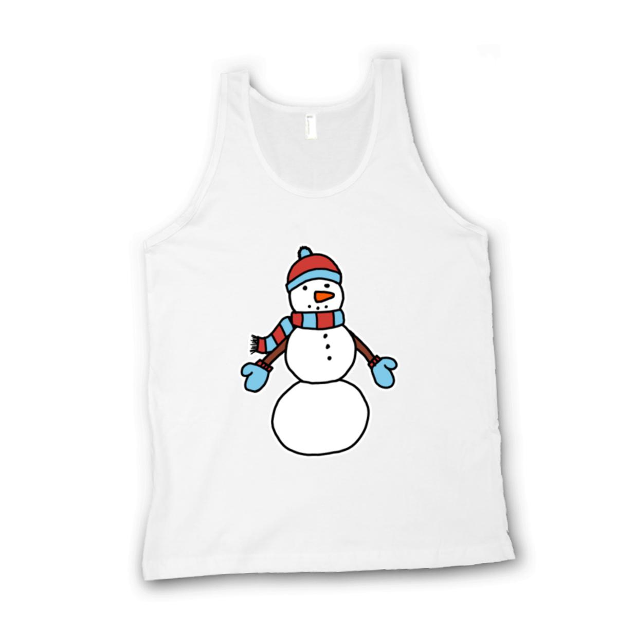 Snowman Bundled Up Unisex Tank Top Extra Small white