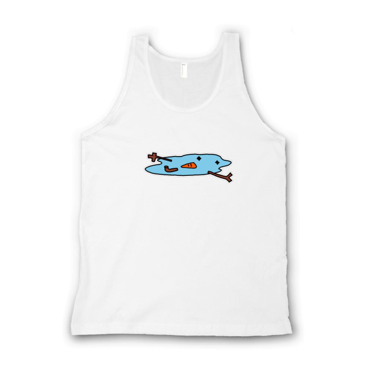 Snowman Puddle Unisex Tank Top Small white