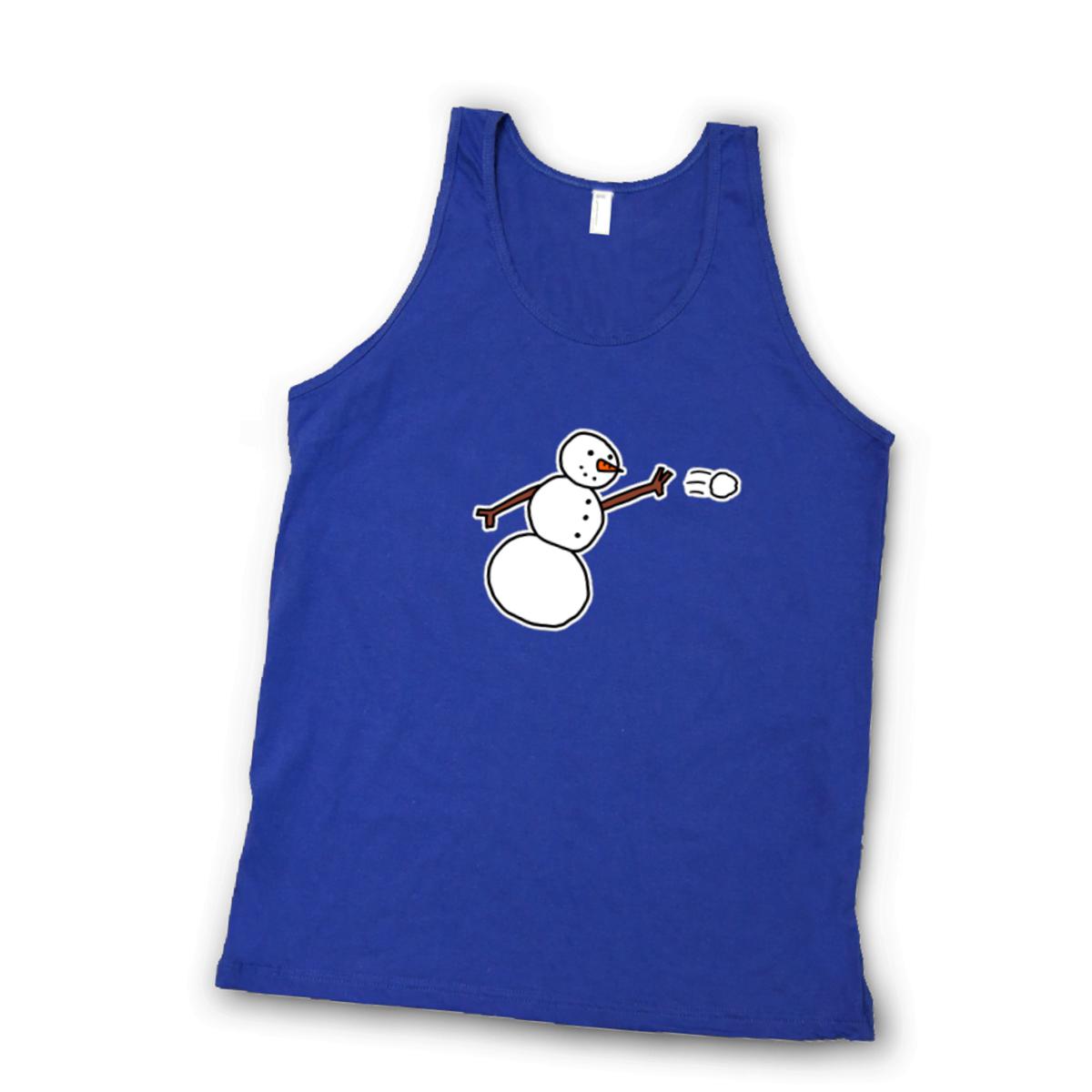 Snowman Throwing Snowball Unisex Tank Top Double Extra Large lapis