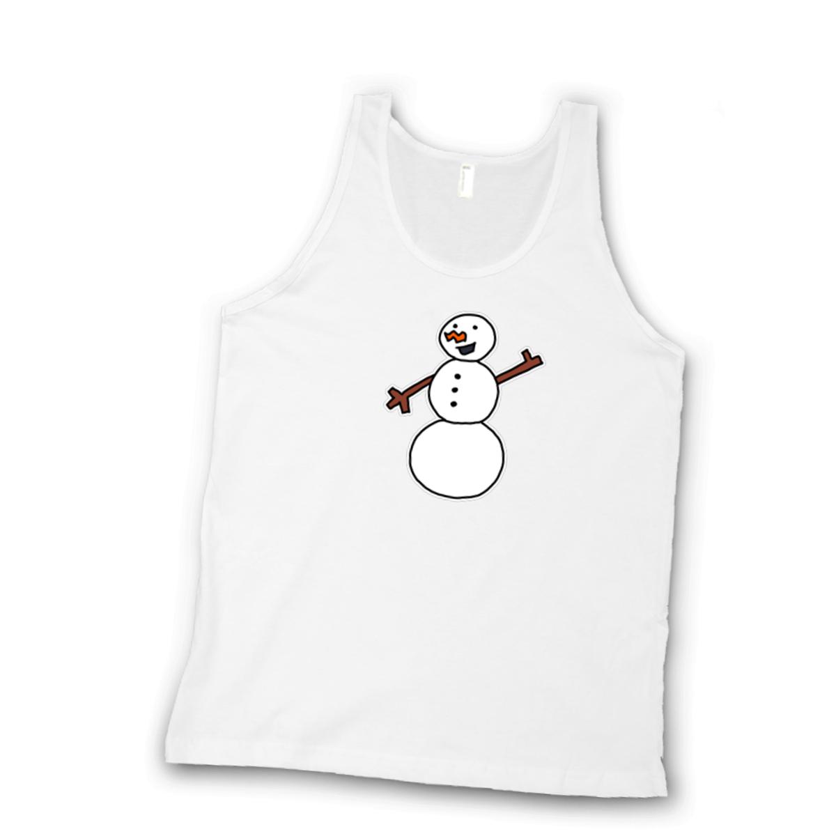 Snowman Waving Unisex Tank Top Double Extra Large white