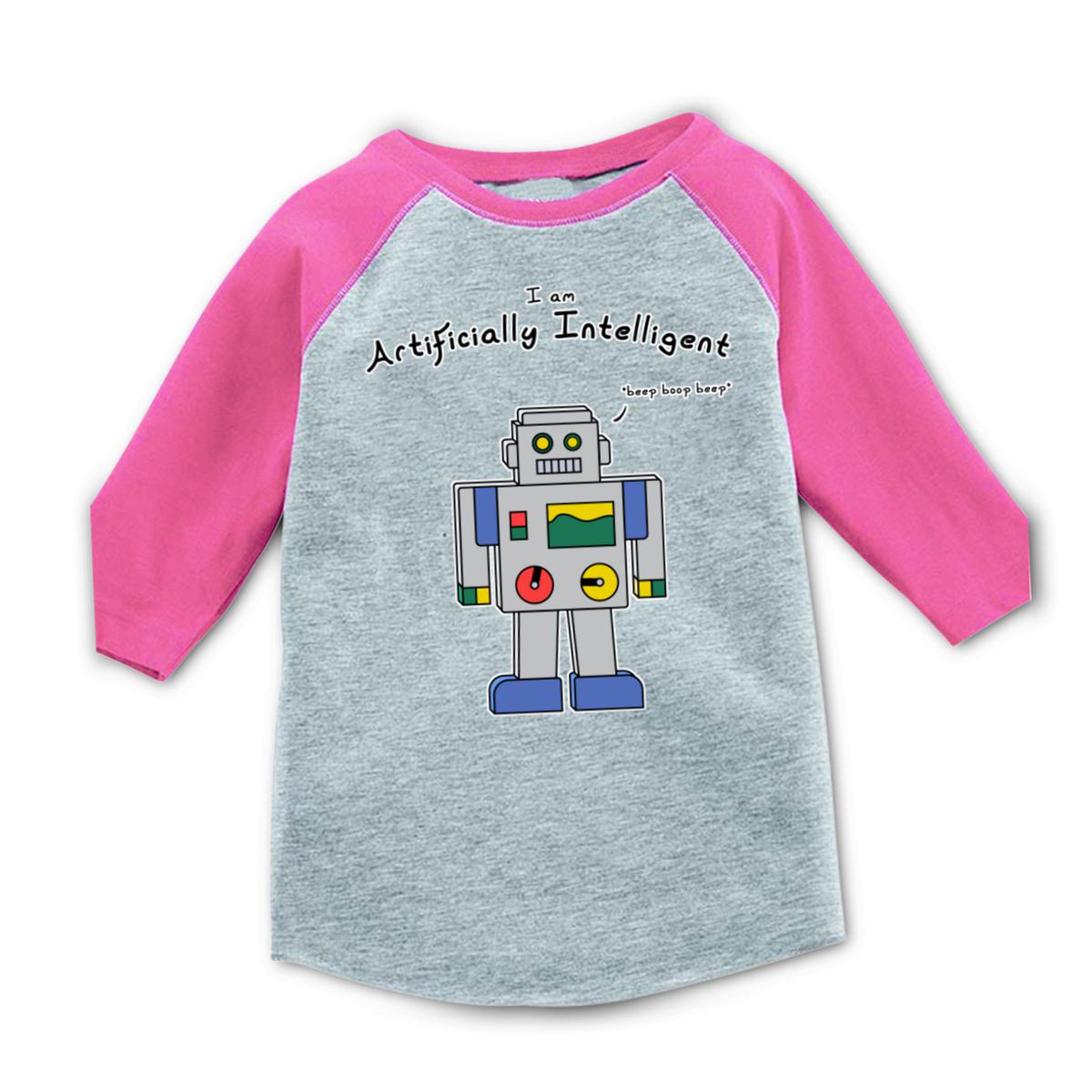 AI Bot Kid's Raglan Tee Small heather-pink