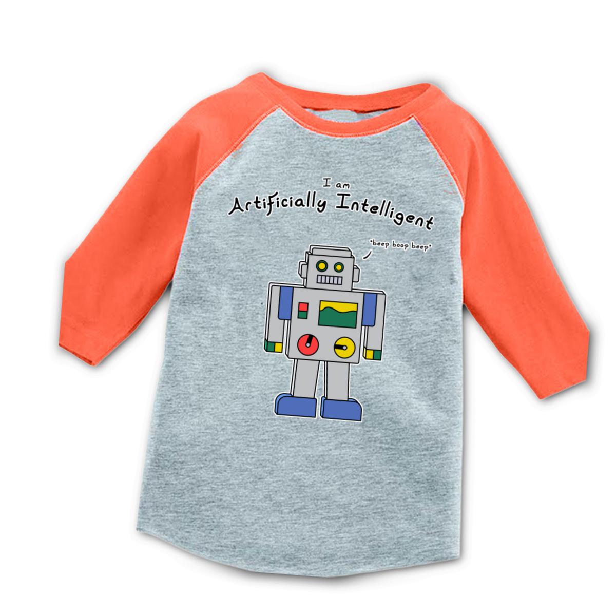 AI Bot Toddler Raglan Tee 4T heather-orange