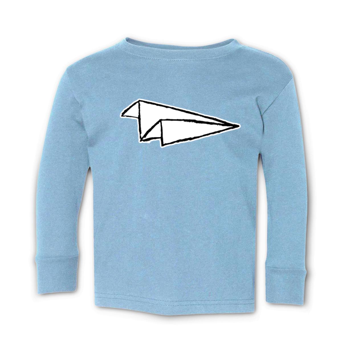 Airplane Sketch Toddler Long Sleeve Tee 2T light-blue