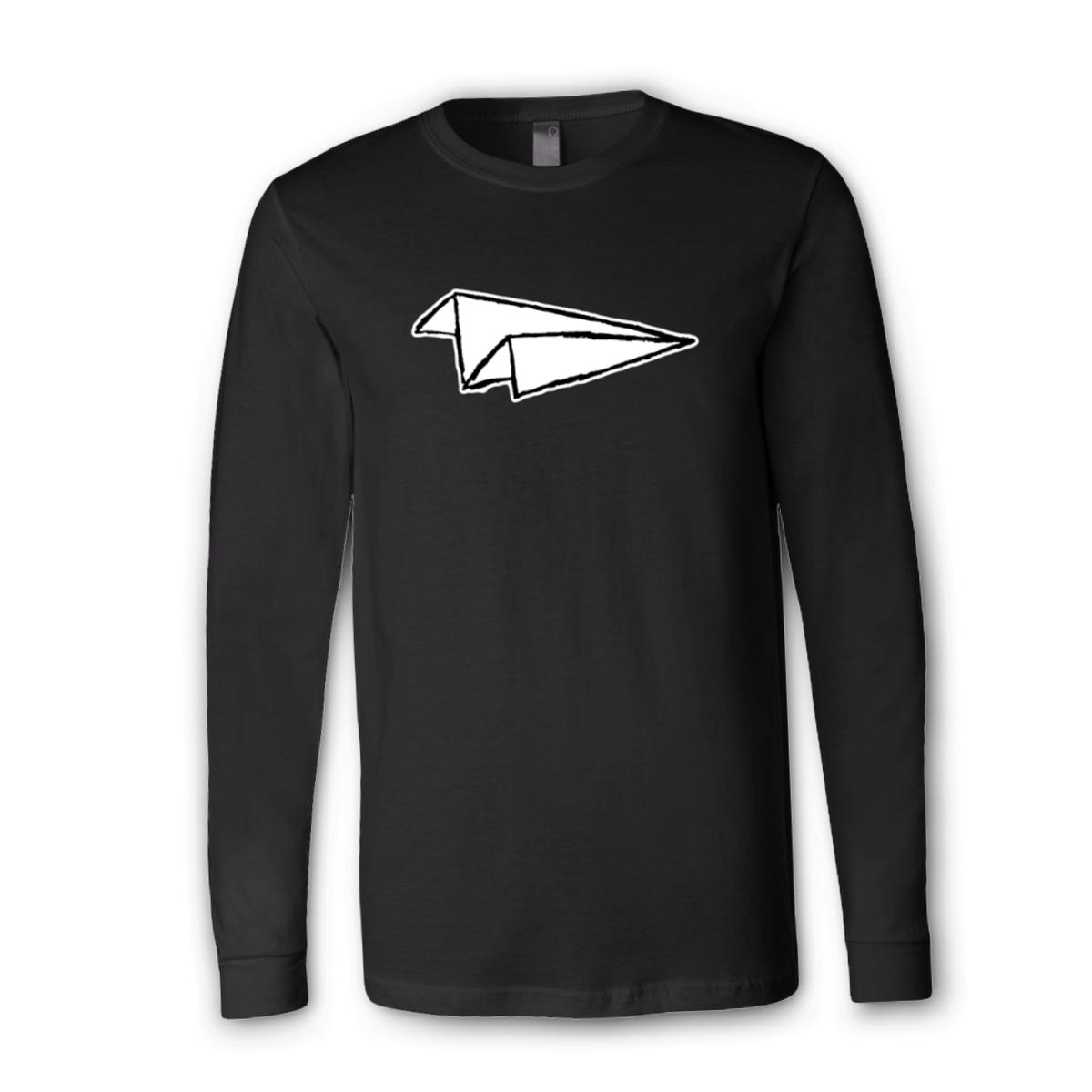 Airplane Sketch Unisex Long Sleeve Tee Double Extra Large black