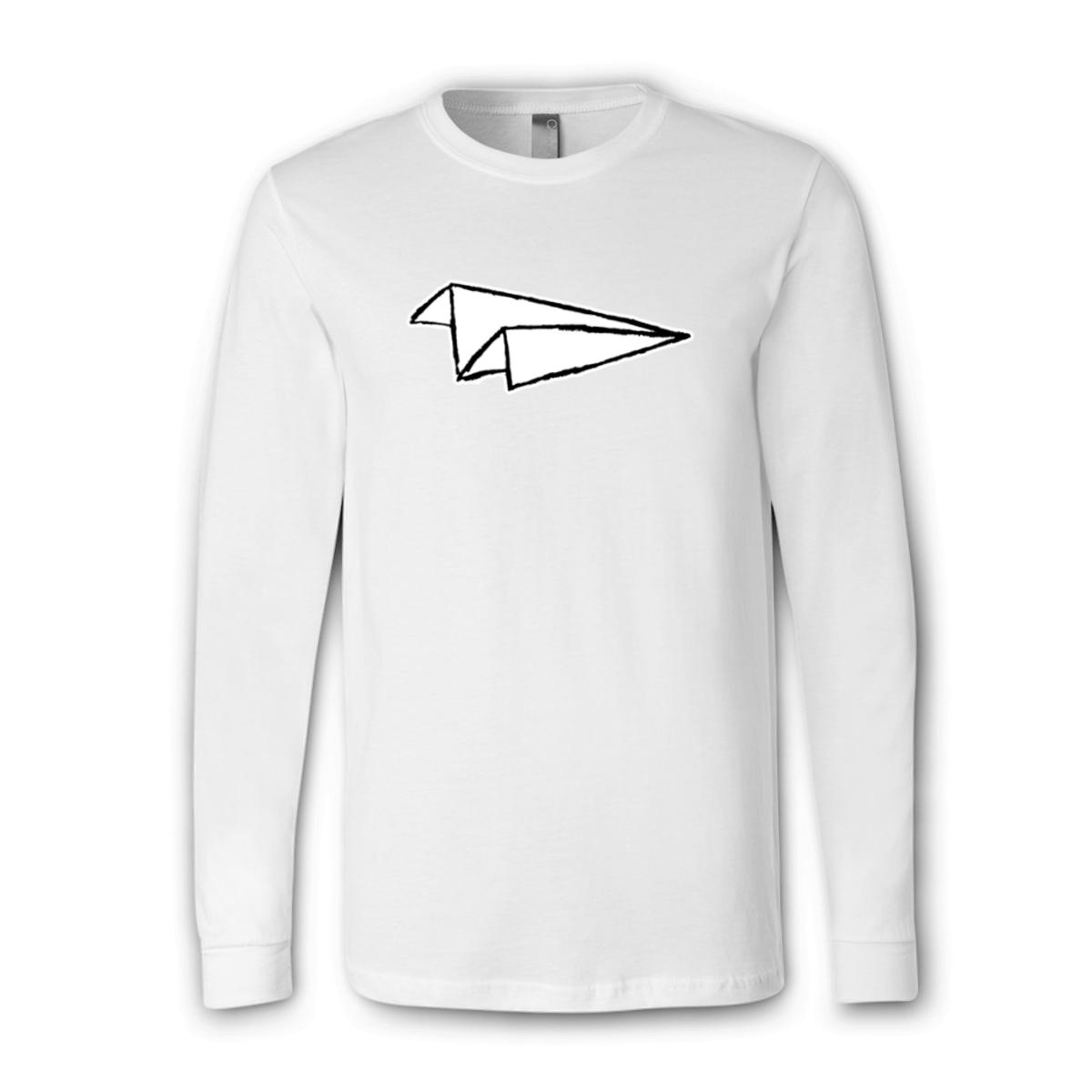 Airplane Sketch Unisex Long Sleeve Tee Small white