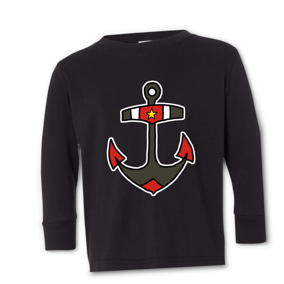 American Traditional Anchor Kid's Long Sleeve Tee Small black