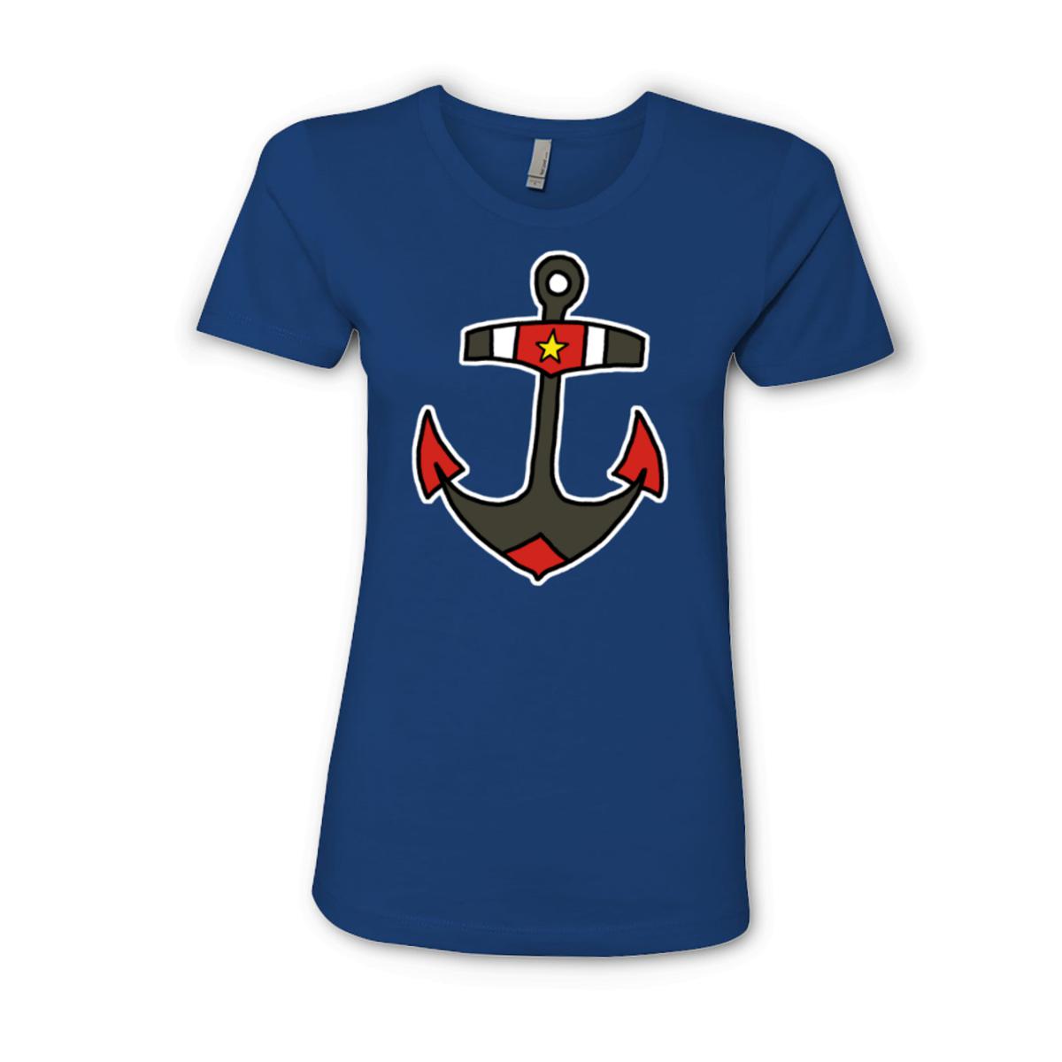 American Traditional Anchor Ladies' Boyfriend Tee Extra Large royal-blue