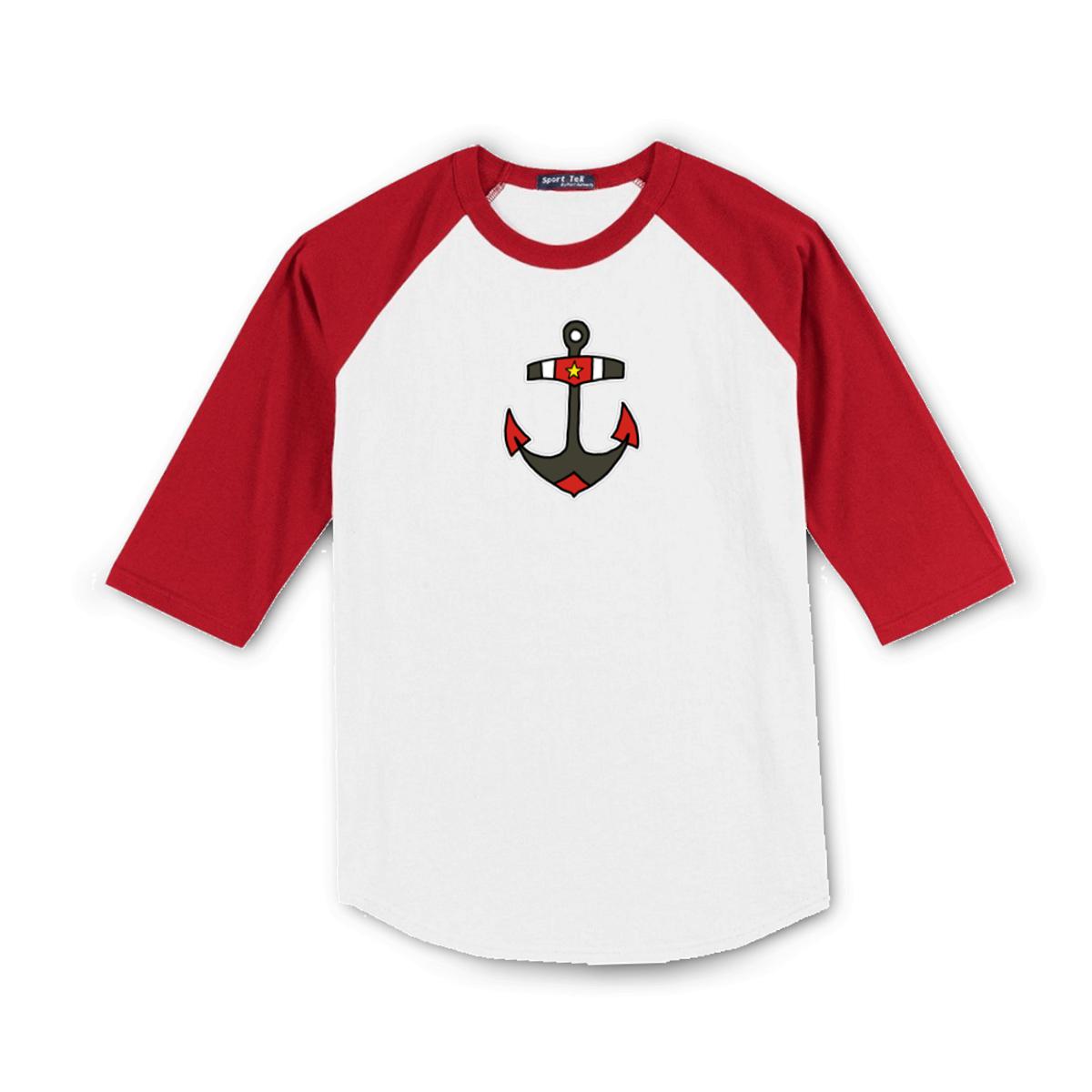 American Traditional Anchor Men's Raglan Tee Extra Large white-red