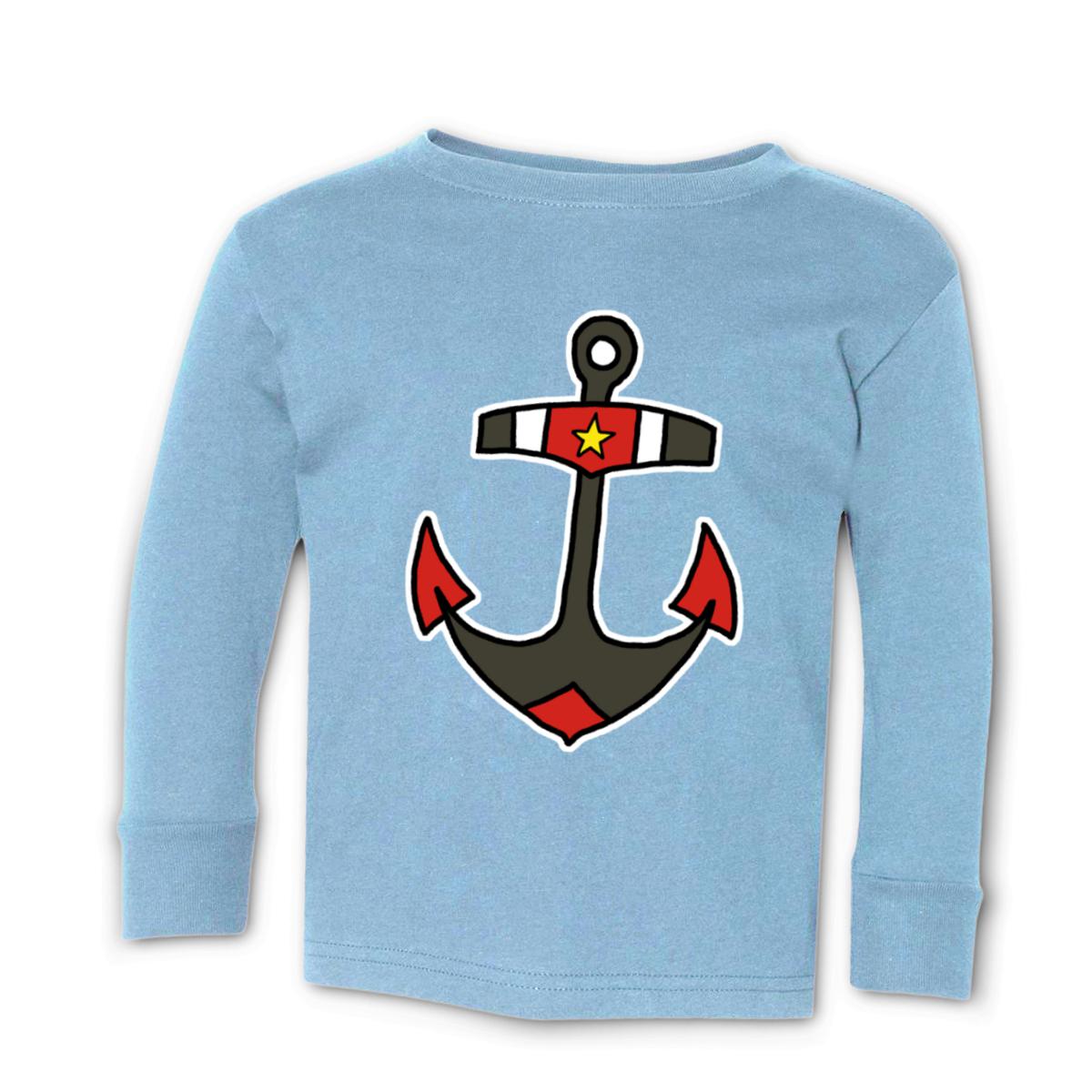 American Traditional Anchor Toddler Long Sleeve Tee 2T light-blue
