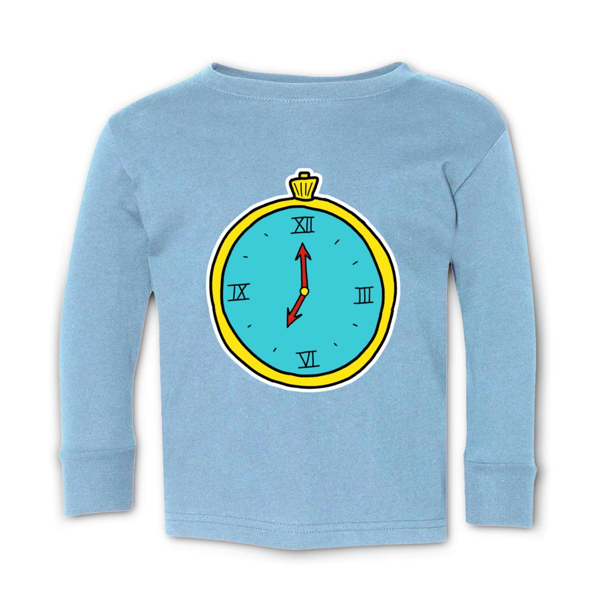 American Traditional Clock Toddler Long Sleeve Tee 4T light-blue