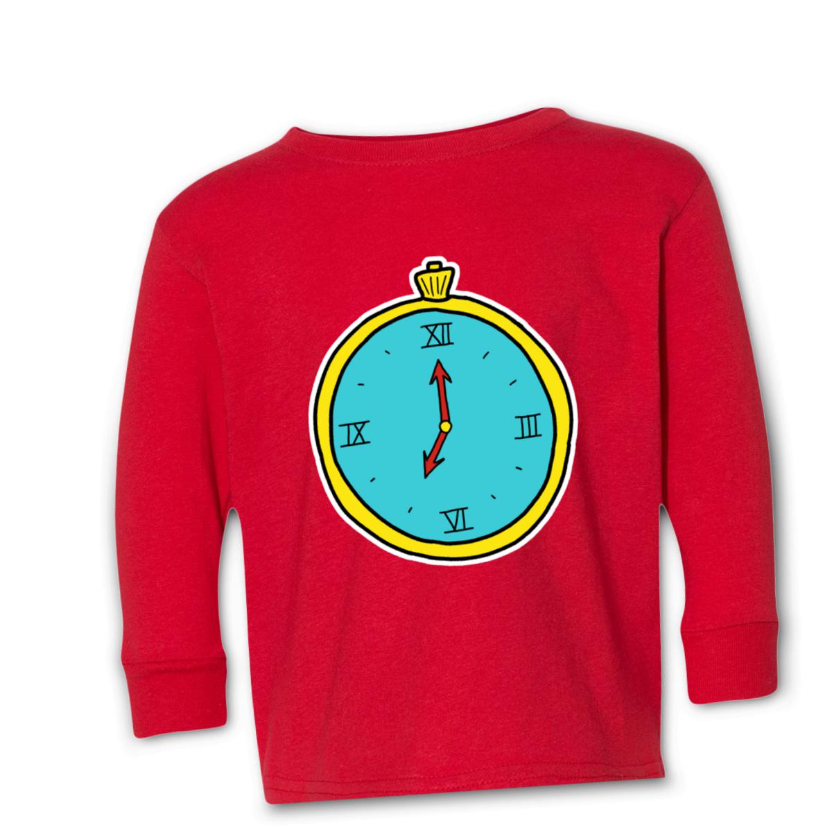 American Traditional Clock Toddler Long Sleeve Tee 56T red