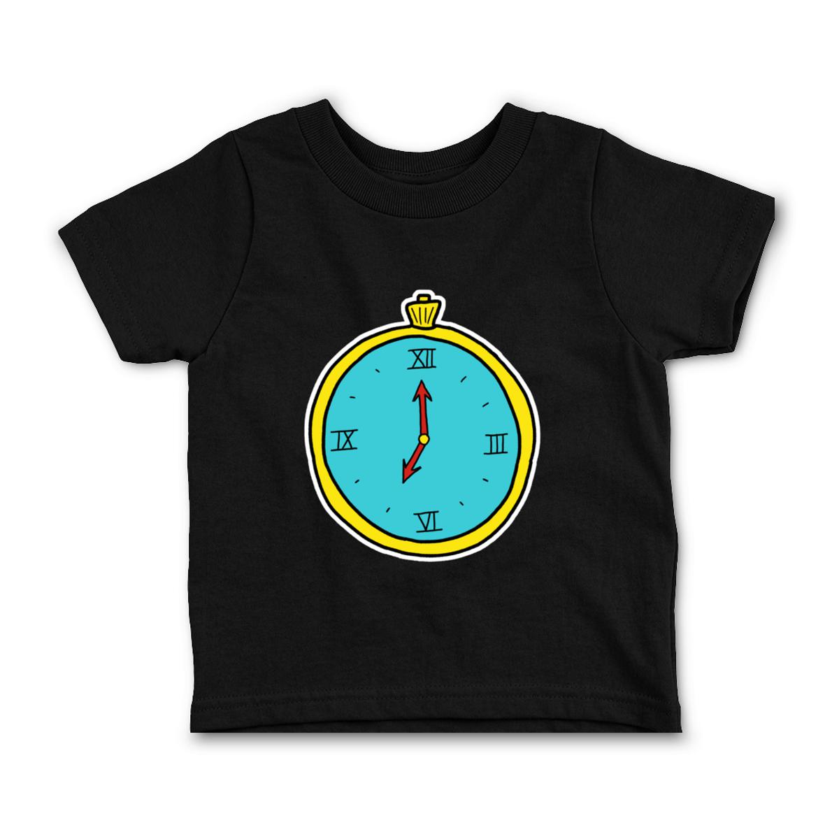 American Traditional Clock Toddler Tee 2T black
