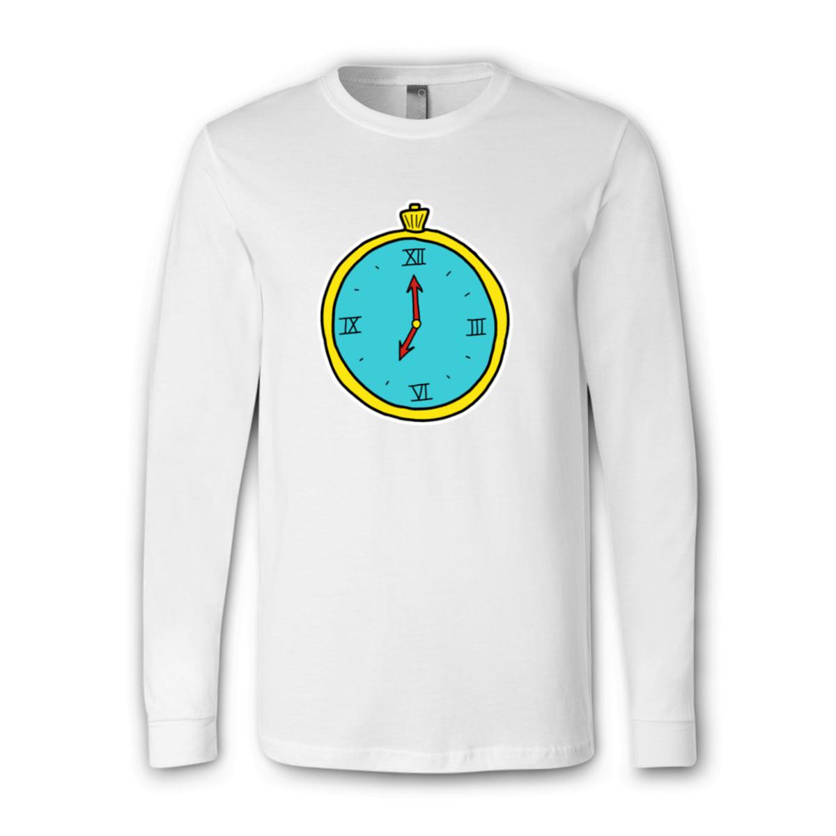 American Traditional Clock Unisex Long Sleeve Tee Double Extra Large white