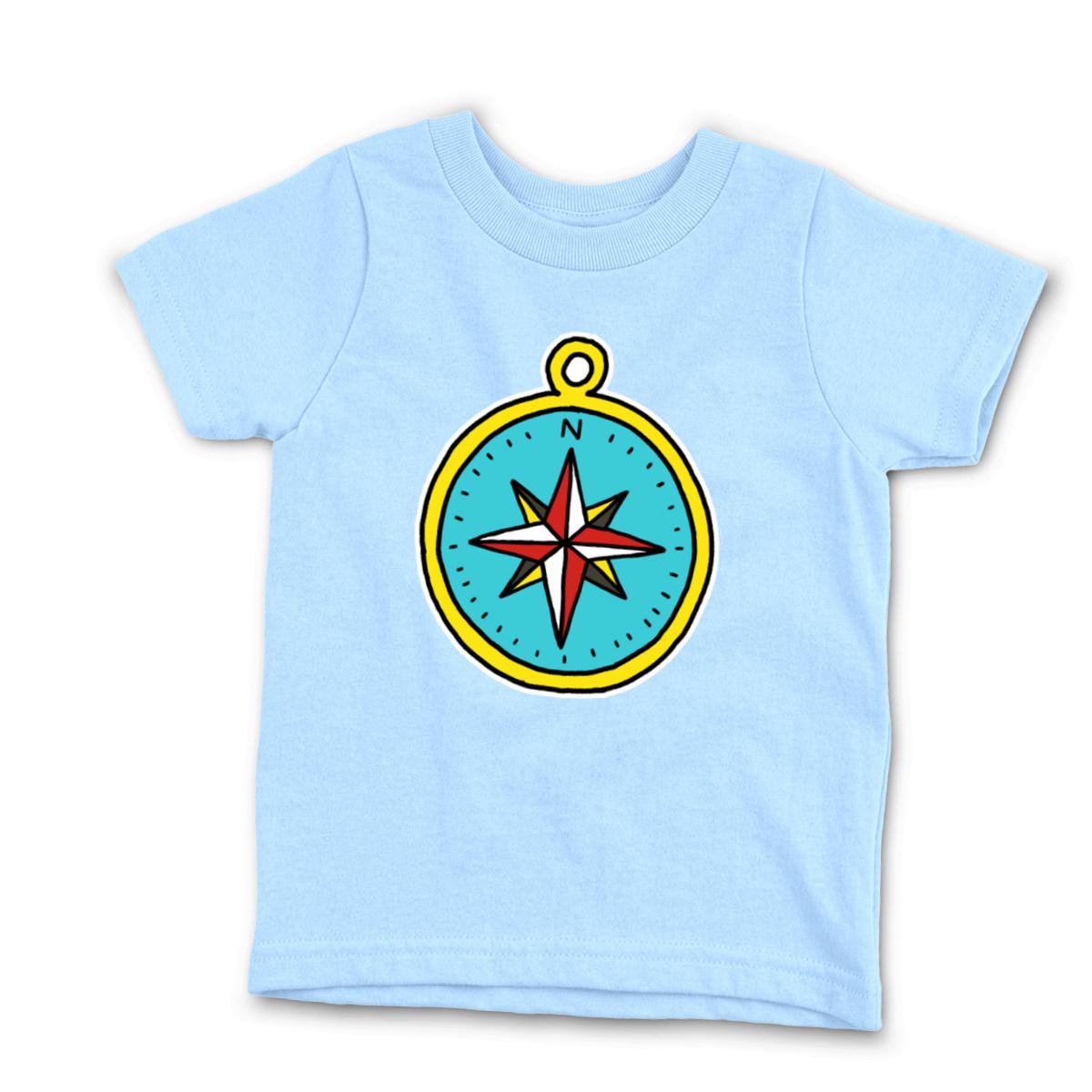 American Traditional Compass Kid's Tee Small light-blue