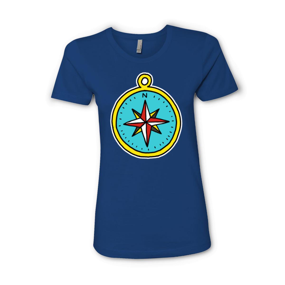 American Traditional Compass Ladies' Boyfriend Tee Large royal-blue