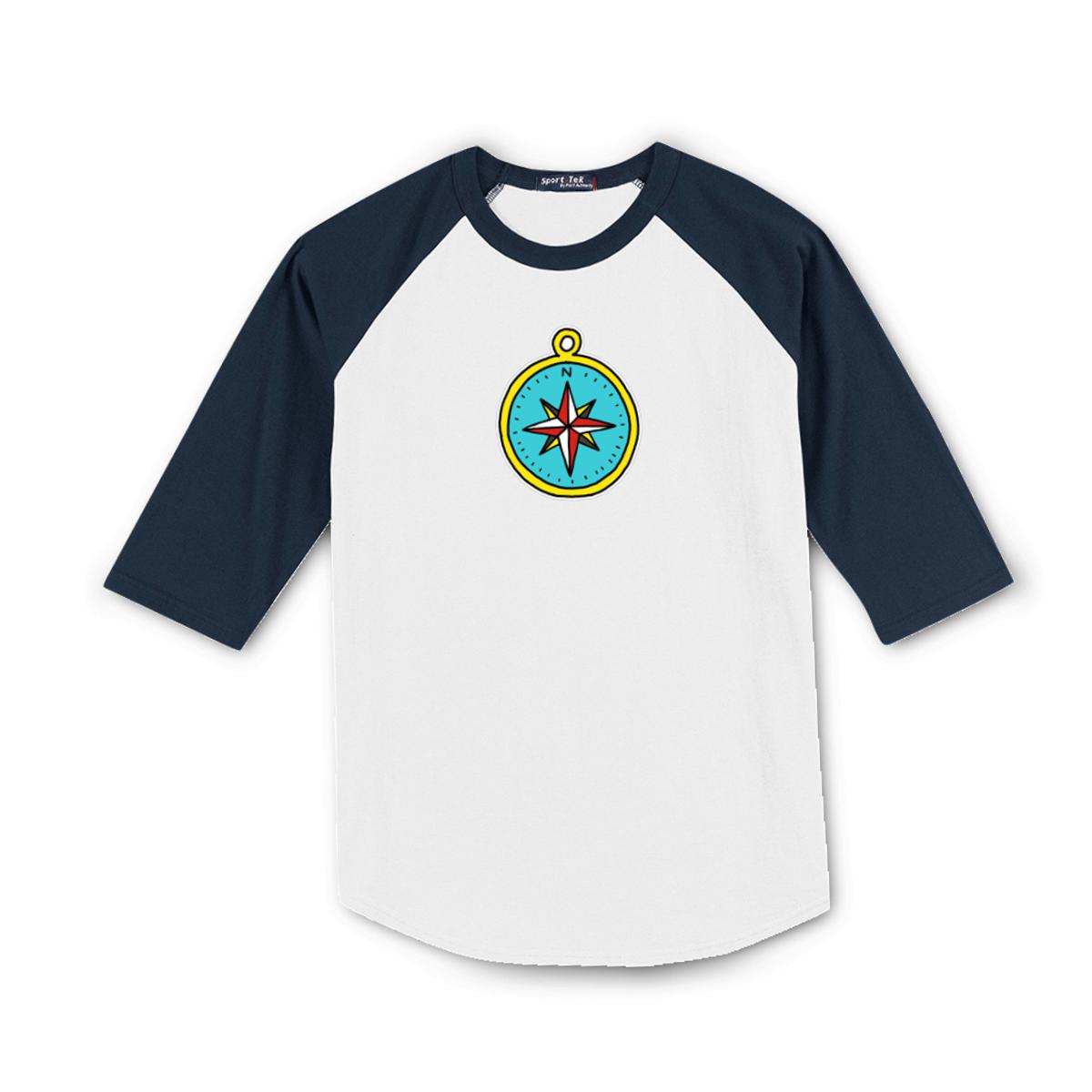 American Traditional Compass Men's Raglan Tee Double Extra Large white-navy