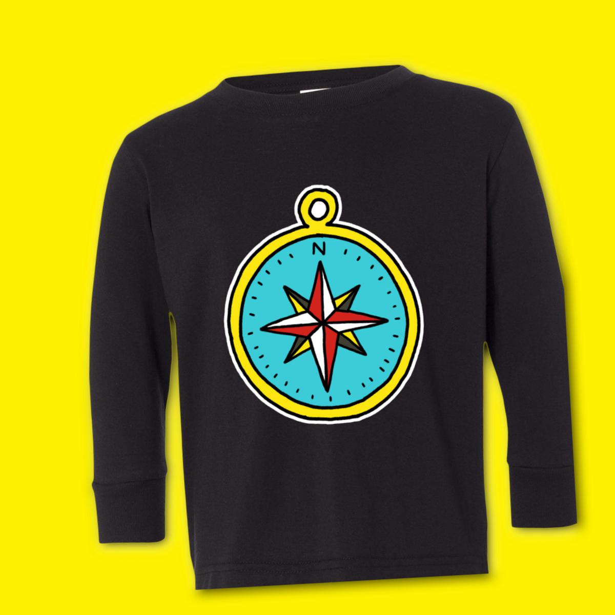 American Traditional Compass Toddler Long Sleeve Tee