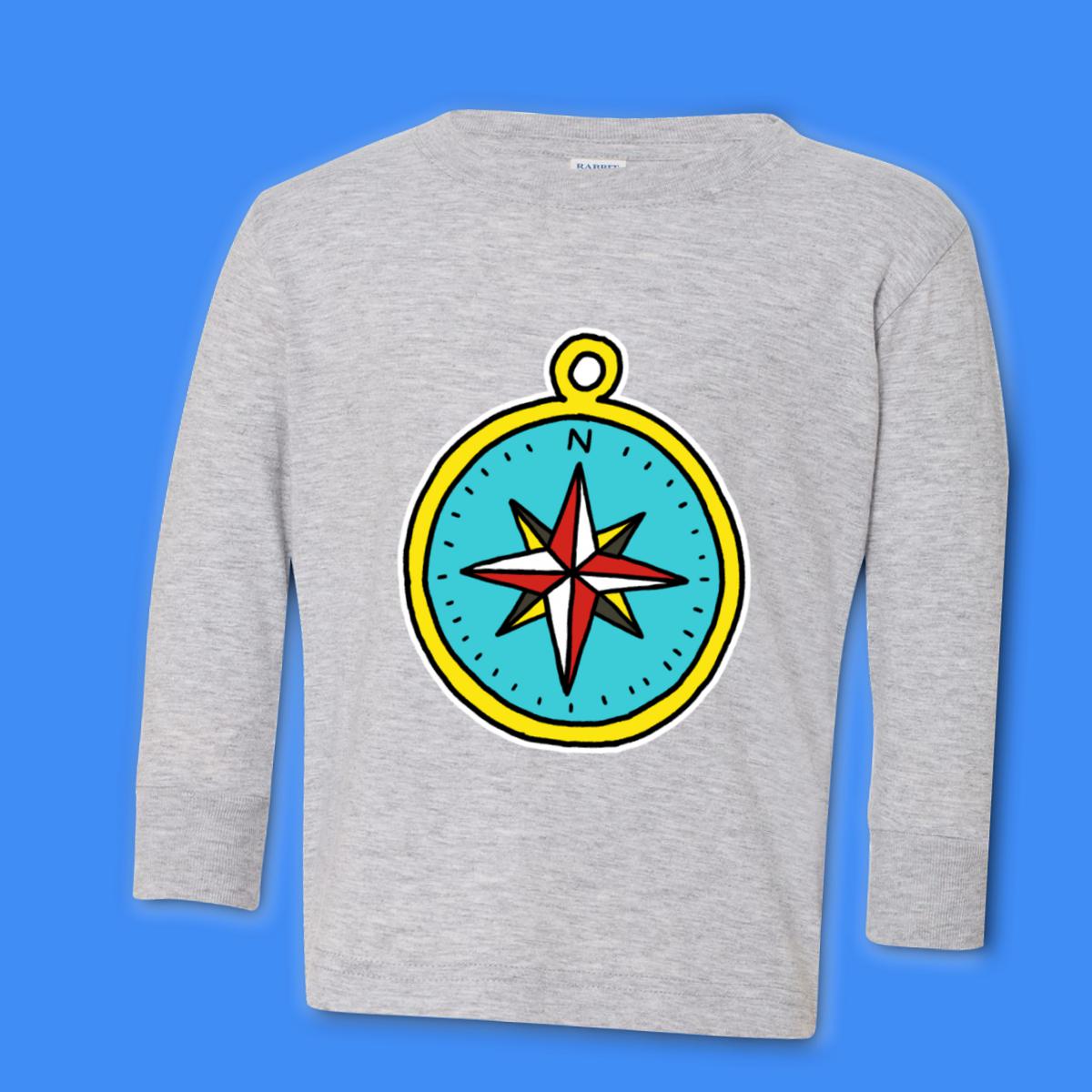 American Traditional Compass Toddler Long Sleeve Tee