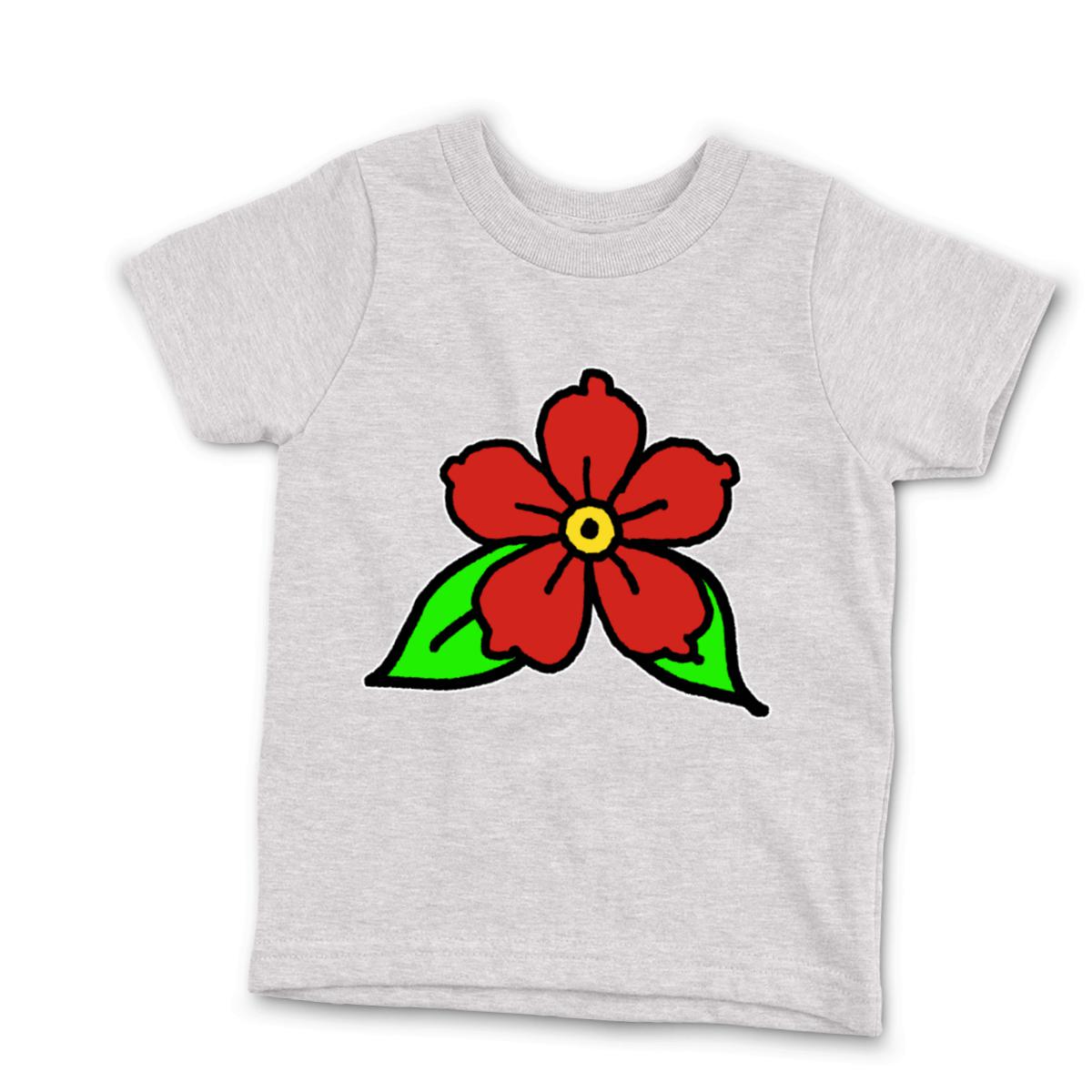 American Traditional Flower Kid's Tee Small heather