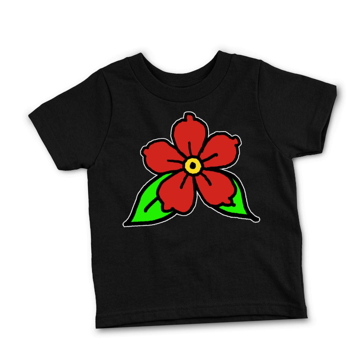 American Traditional Flower Toddler Tee 4T black