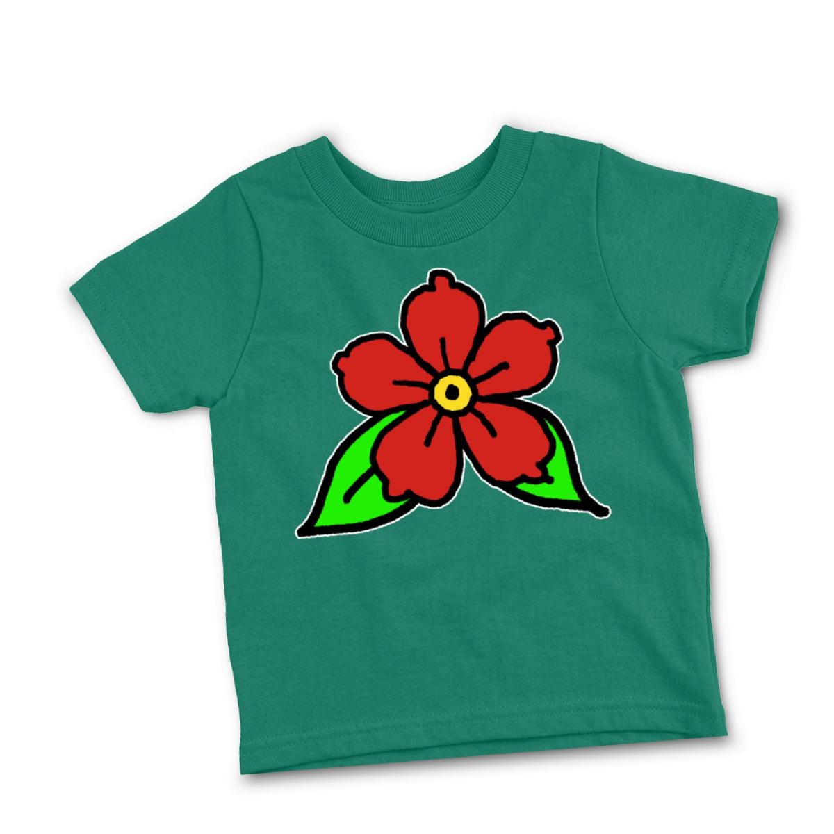 American Traditional Flower Toddler Tee 2T kelly