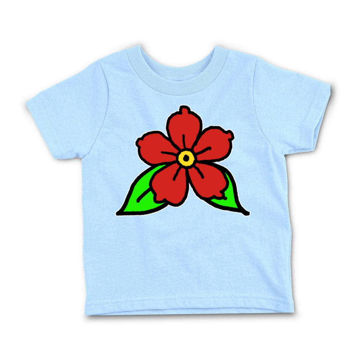 American Traditional Flower Toddler Tee 56T light-blue