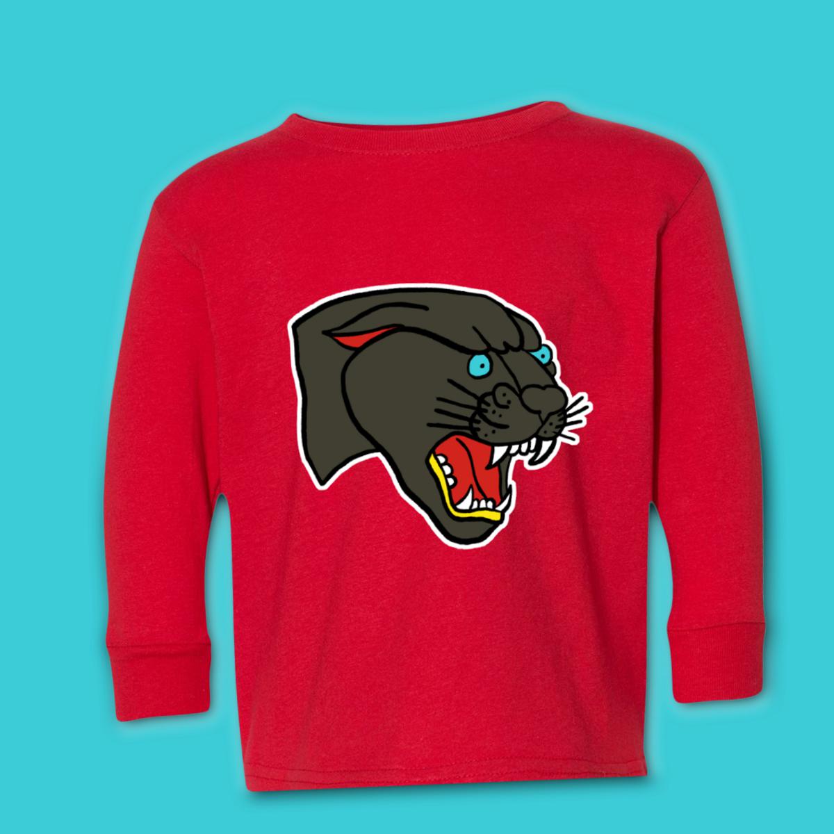 American Traditional Panther Kid's Long Sleeve Tee