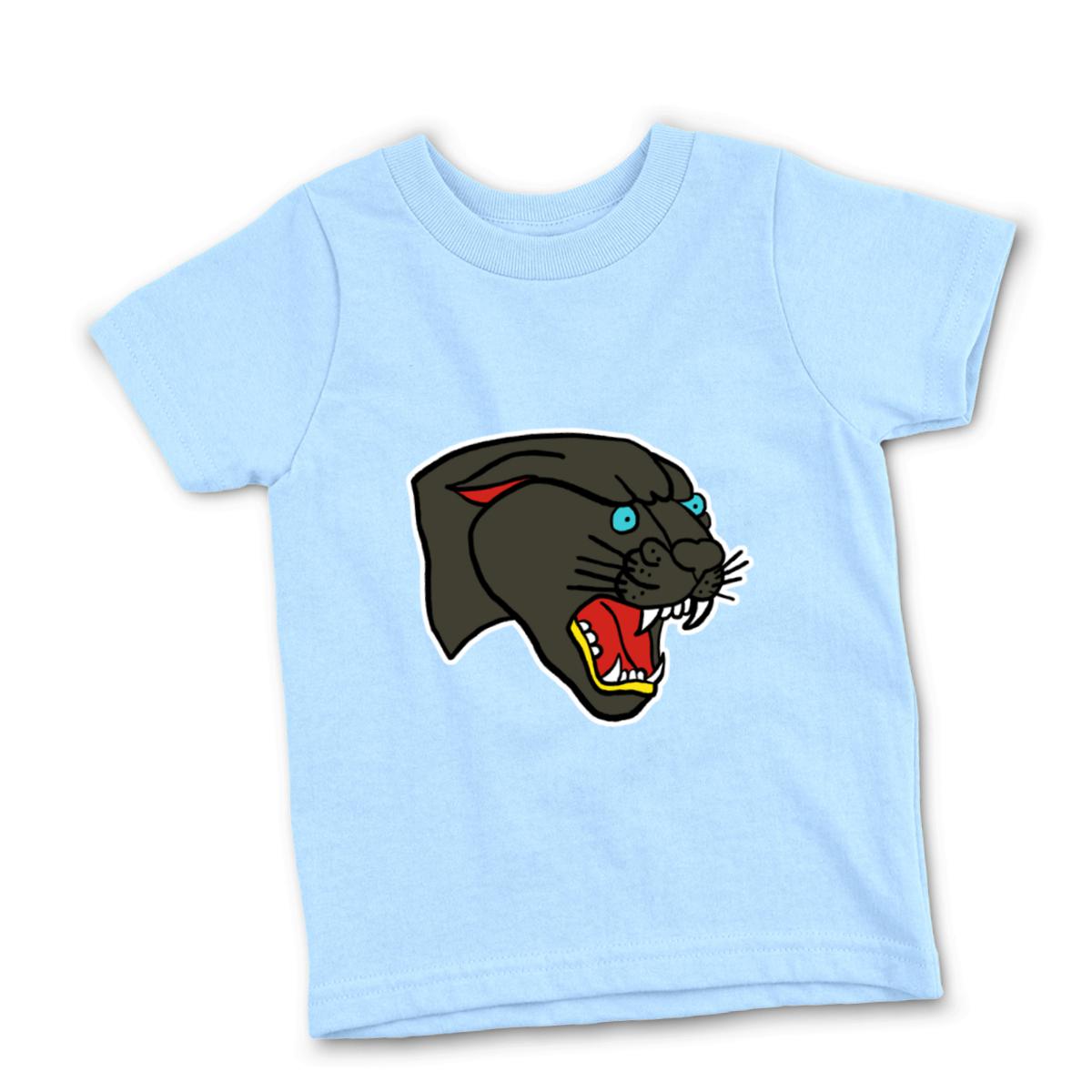 American Traditional Panther Kid's Tee Small light-blue
