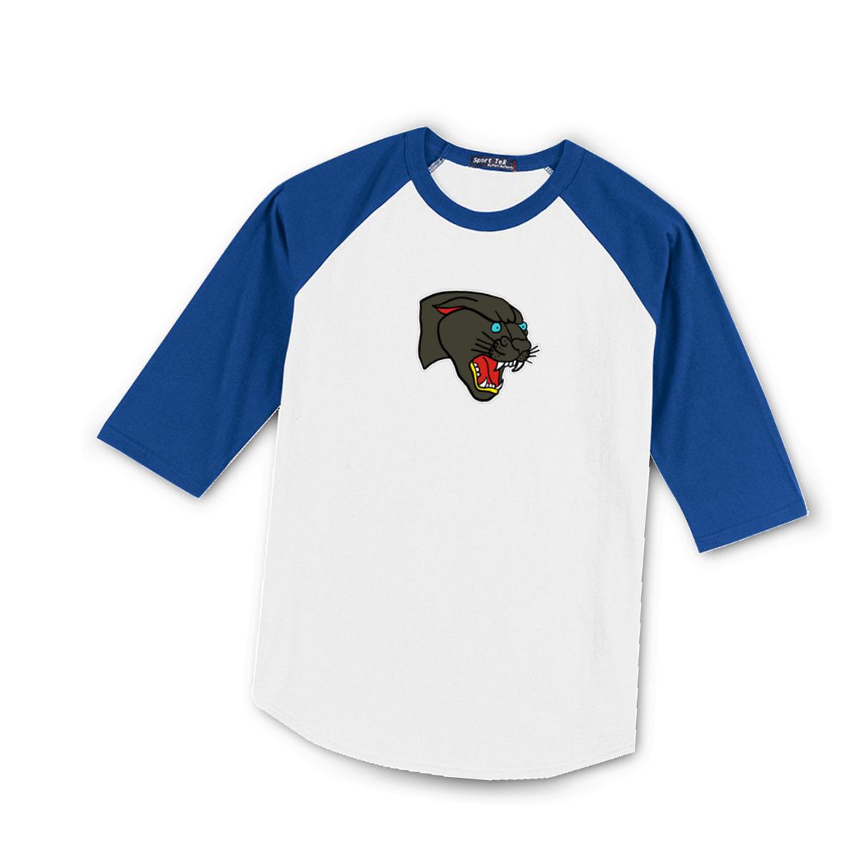 American Traditional Panther Men's Raglan Tee Double Extra Large white-royal-blue