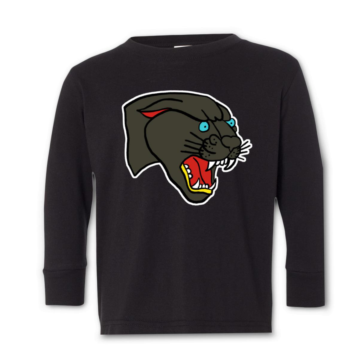 American Traditional Panther Toddler Long Sleeve Tee 2T black