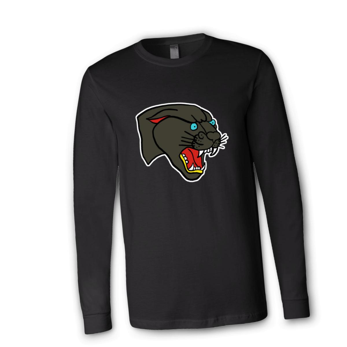 American Traditional Panther Unisex Long Sleeve Tee Small black