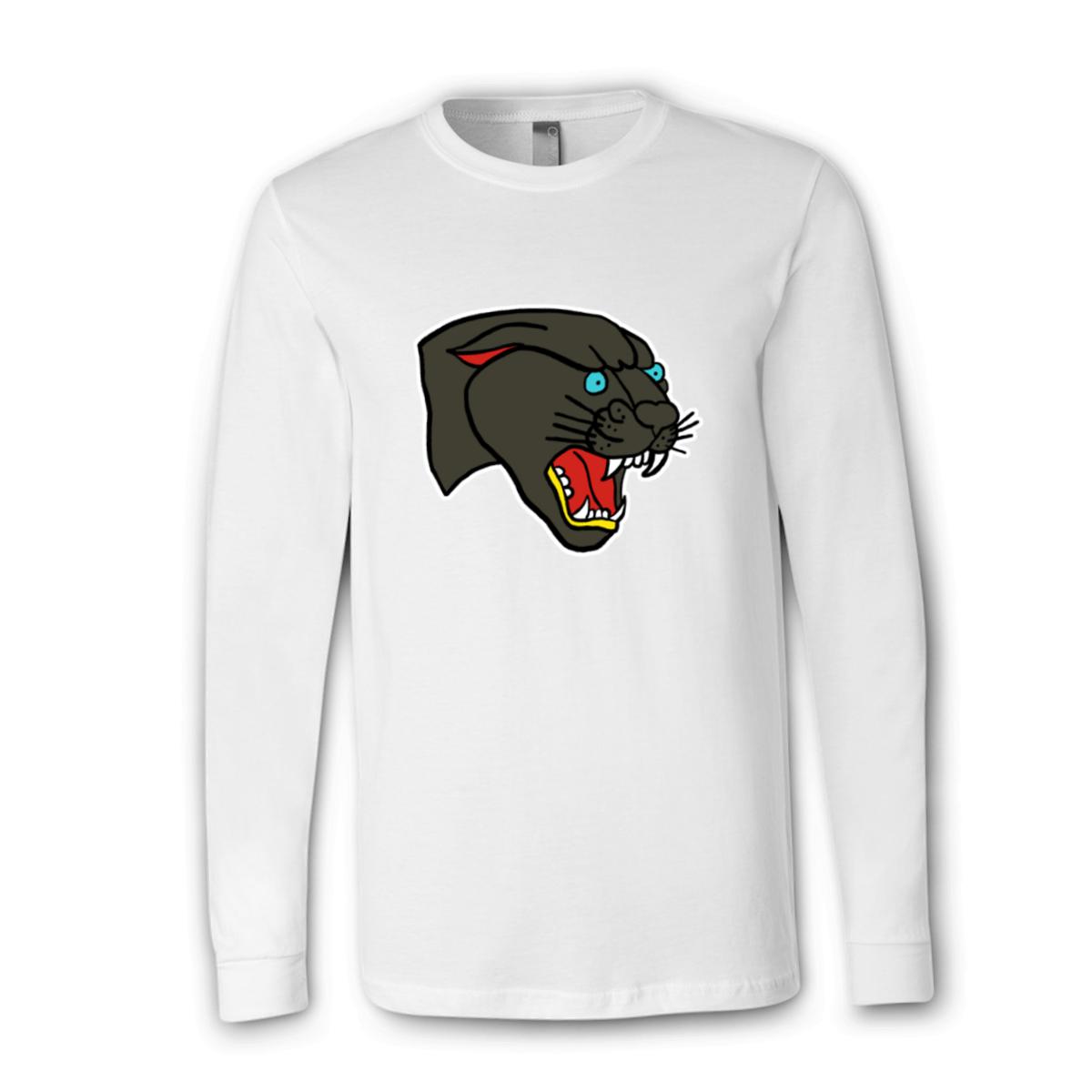 American Traditional Panther Unisex Long Sleeve Tee Small white