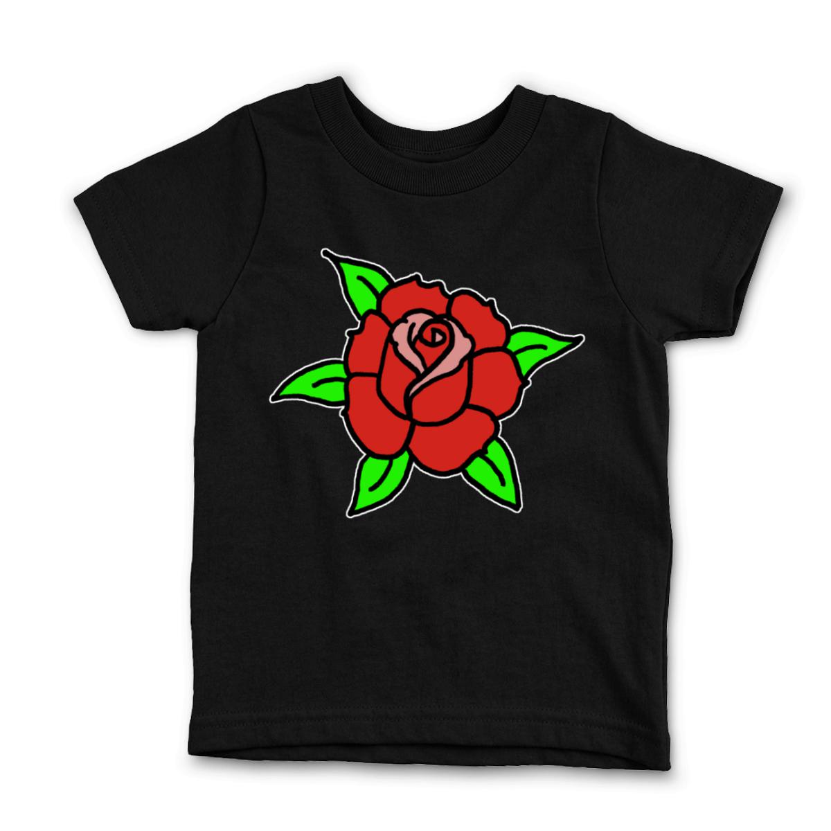 American Traditional Rose Kid's Tee Small black
