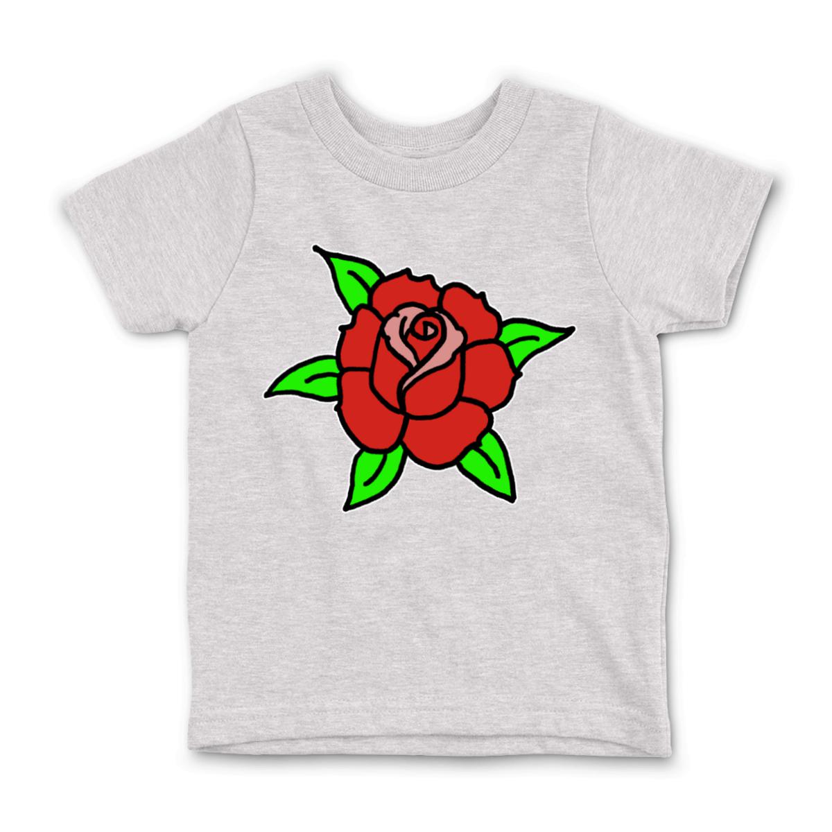 American Traditional Rose Kid's Tee Large heather