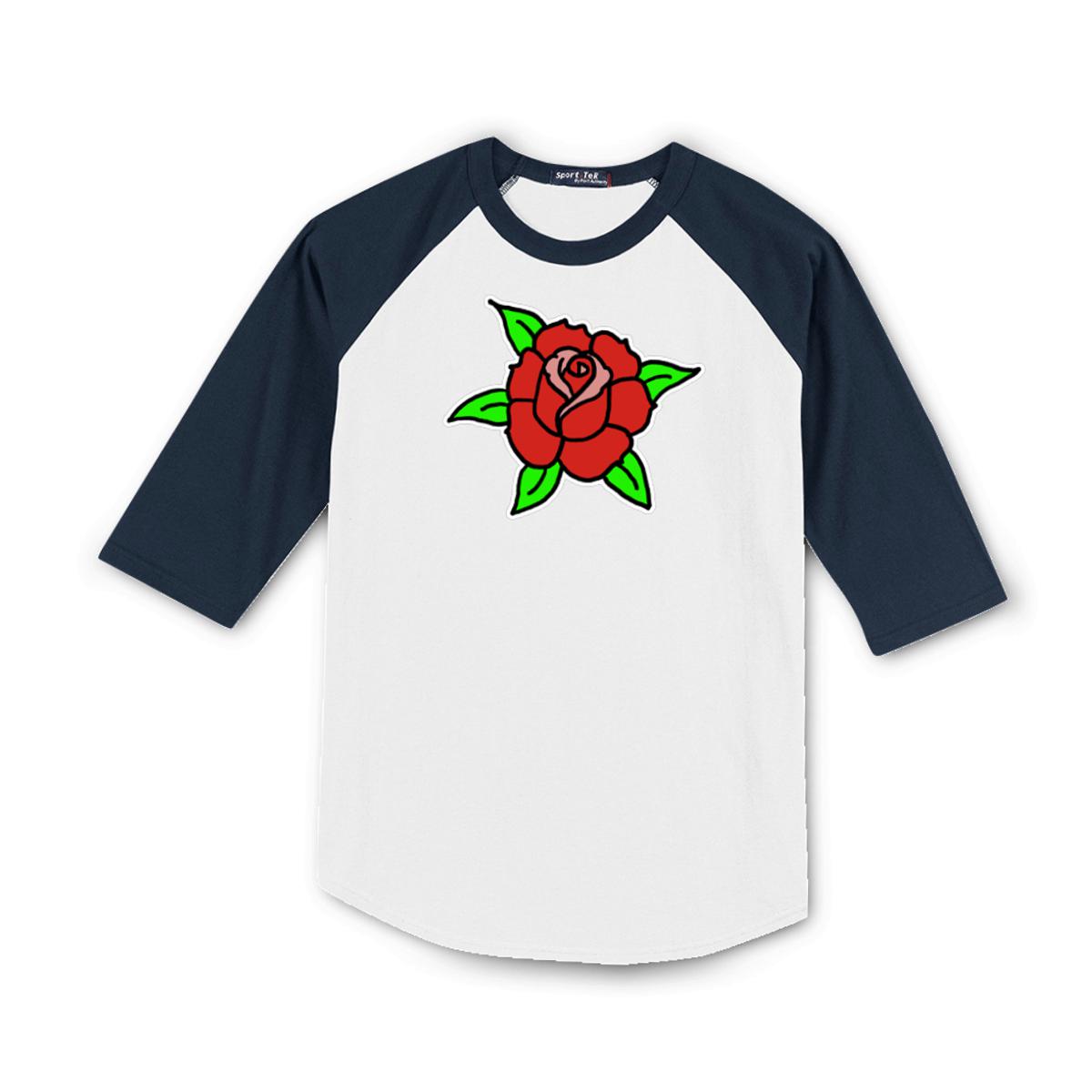 American Traditional Rose Men's Raglan Tee Double Extra Large white-navy