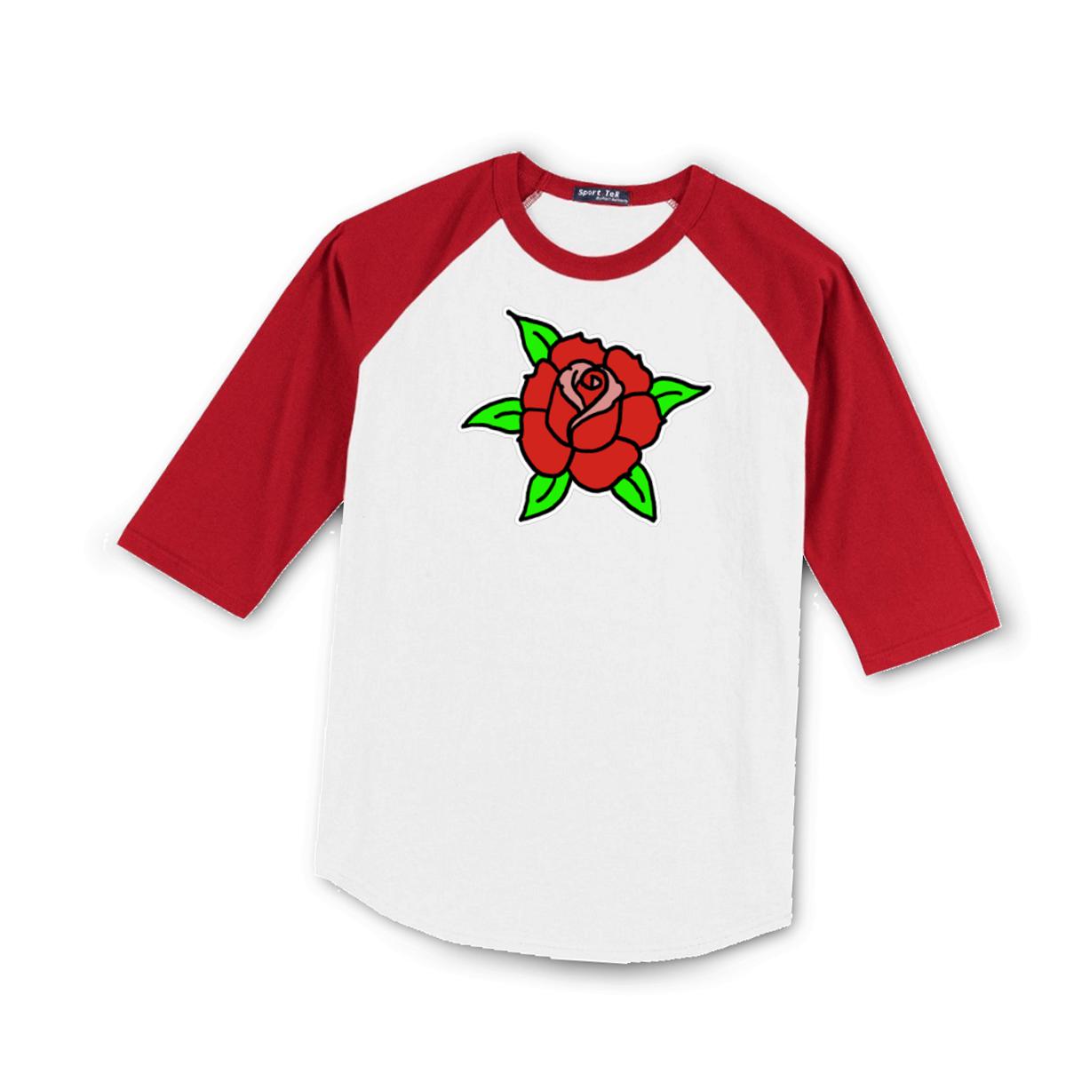 American Traditional Rose Men's Raglan Tee Double Extra Large white-red