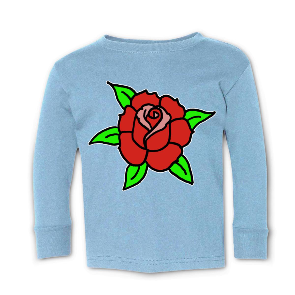 American Traditional Rose Toddler Long Sleeve Tee 4T light-blue